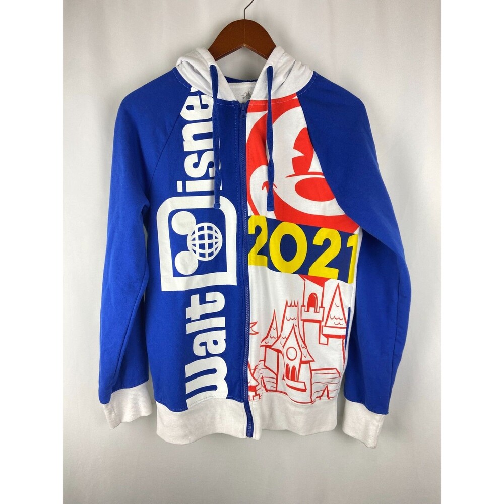 Walt Disney World 2021 Hoodie Men's Small Full Zip Multicolor Mickey Mouse Magic